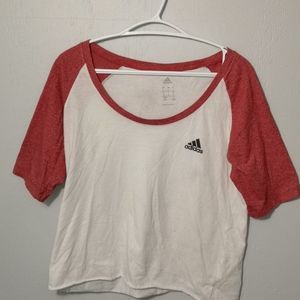 Adidas T-shirt Red White Size L